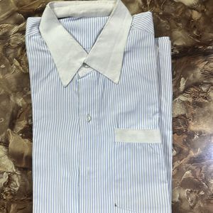 Blue Stripped White Formal Shirt