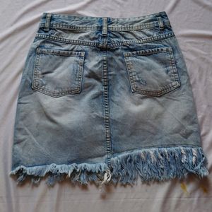 Blue Denim Mini Skirt