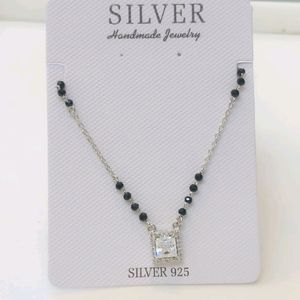 Zirconia Diamond Mangalsutra Pure Silver 925