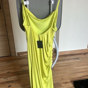 Lime Green Body on Dress With Side Slit