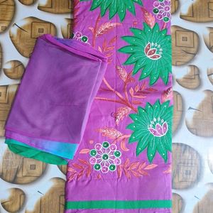Suit With Dupatta And Bottom In Pure Cotton
