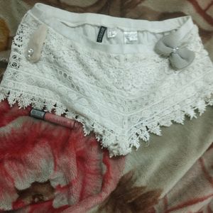 H& M Divided Price Drop | White Boho Shorts