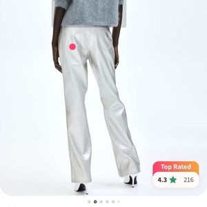 H&M Silver Coated Trouser