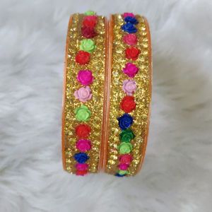 Floral Diamond Pattern Bangles