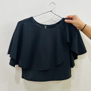 Black Partywear Crop Top