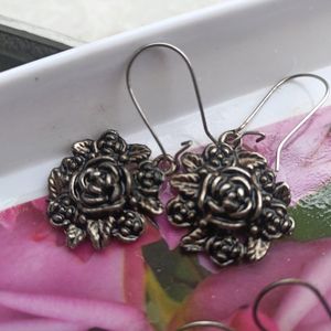 Rose Design Antique Oxidised Earrings For Women