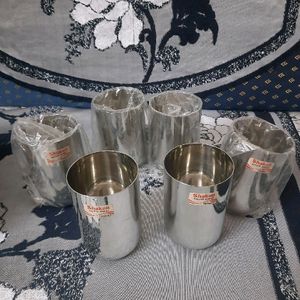 Set Of Six Steel Glasses