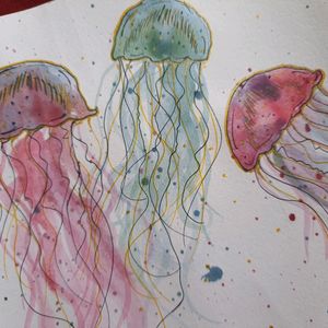 jellyfish watercolor painting 🪼