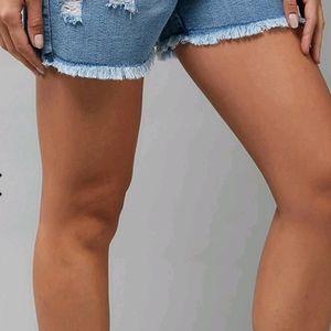 Denim Shorts with Fringes