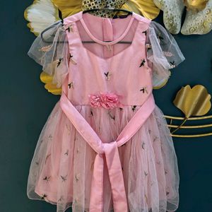 girls pink frock without any color/fabric defect