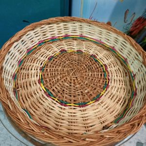 Bamboo Wooden Fruit Vegetables Basket Round Shape