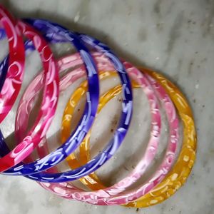 Pair Of 4 Colour Kids Bangles For 8-12 Years Girls