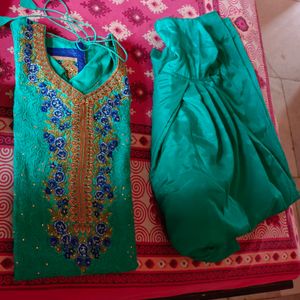 Kurta With Patiyala Salwar Suit Set One Time Used