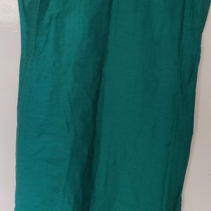 rGreen Stylish Shiny Kurta With Silk And Cotton In