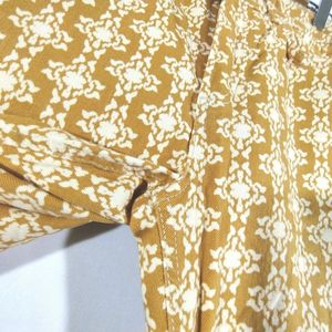 Mustard Floral Print Women’s Trouser