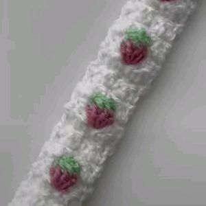 Aesthetic Crochet Strawberry Hairband