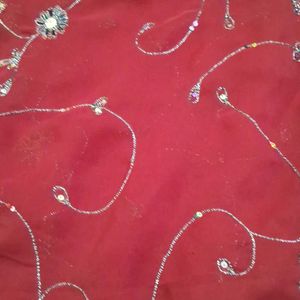 Embroidery  Work Saree With  Out Blouse  Piece