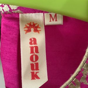 Anouk, Magenta With Golden Print, New Style, Long