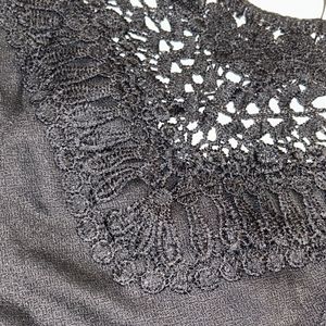 COMBO- Shein Black Lace Front Top/ Navy Blue