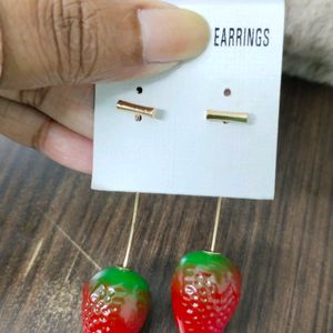 Hanging Strawberry Earrings