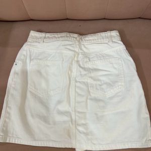 Nuon White Denim Skirt