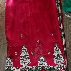 Heavy Embroidered Maroon Saree