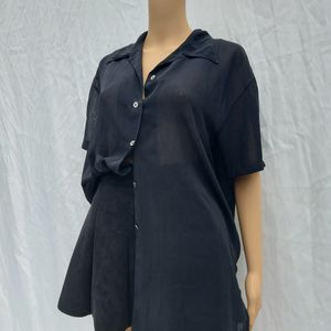 Chiffon Black Top