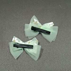 Bow Hairclip Green