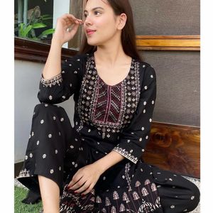 Black Kurta Palazzo With Dupatta