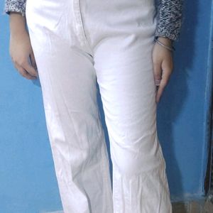 White Straight Fit Jeans