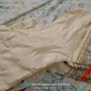 Real Mirror Work Saree With Steel