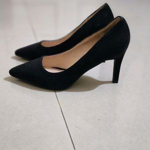 Sassy Black Suede Party Stilettos