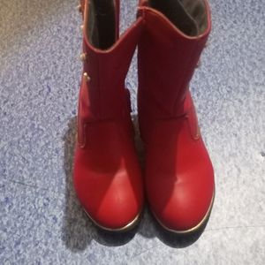 Girls Kids Long Leather Boots