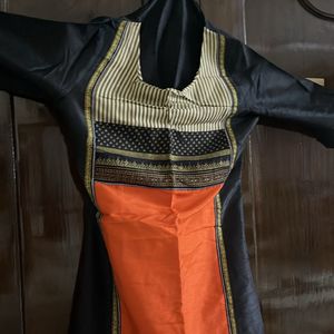 Orange And Black W Kurta