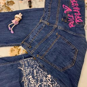 Y2k Korean Blue Denime Jeans🔪🍓🍒