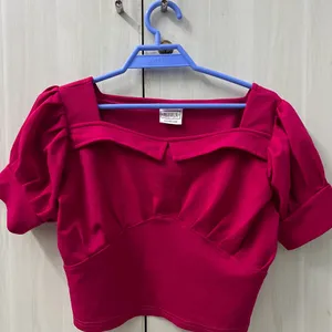 Cropped Square Neck Party Top