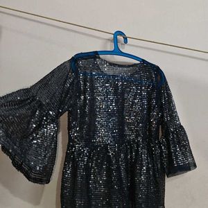 Navy Blue Net Shimmer Top