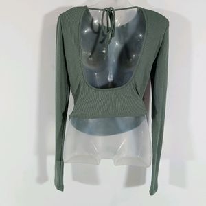 Sage Green Plain Casual Top (Women)