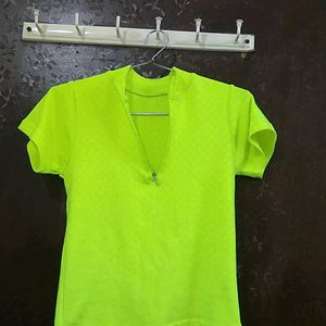 Neon Colored Crop Fitted Top