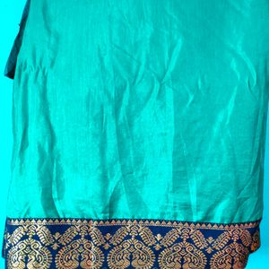 Peacock Printed Saree Without Blouse