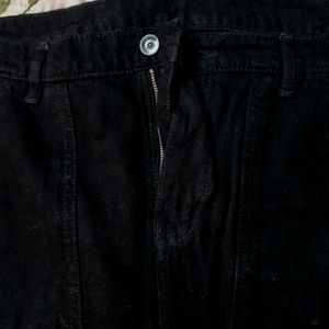 black cargo pants denim