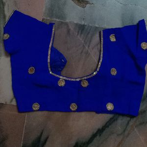 Blue Colour Designer Sareewith Gold Design Heavy W