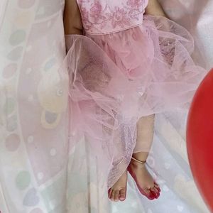 Hopscotch Pink Cute Frock For Baby Girl