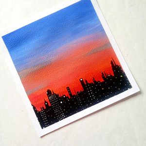 Painting Sunset City Night Look