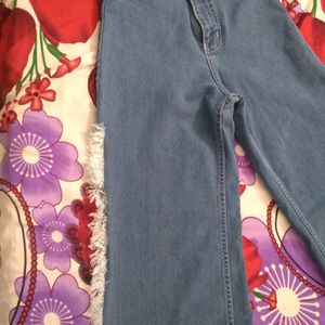 Side Slit Wide Leg Jeans