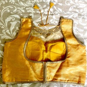 Golden Padded Blouse With deep back