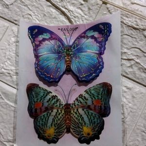 Cute Butterfly Sticker 🦋 And Peacock 🦚1set =4pic