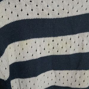 Blue White Woolen  Sweater