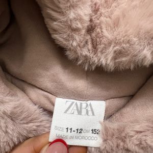 Zara Kids Fur Sweater W Hood Size 11-12 Years (XS)