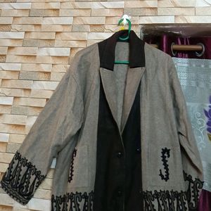 Cardigan Woolen Relaxed Jacket Embroidery Work